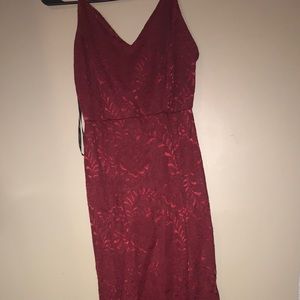 Red lace dress mermaid style